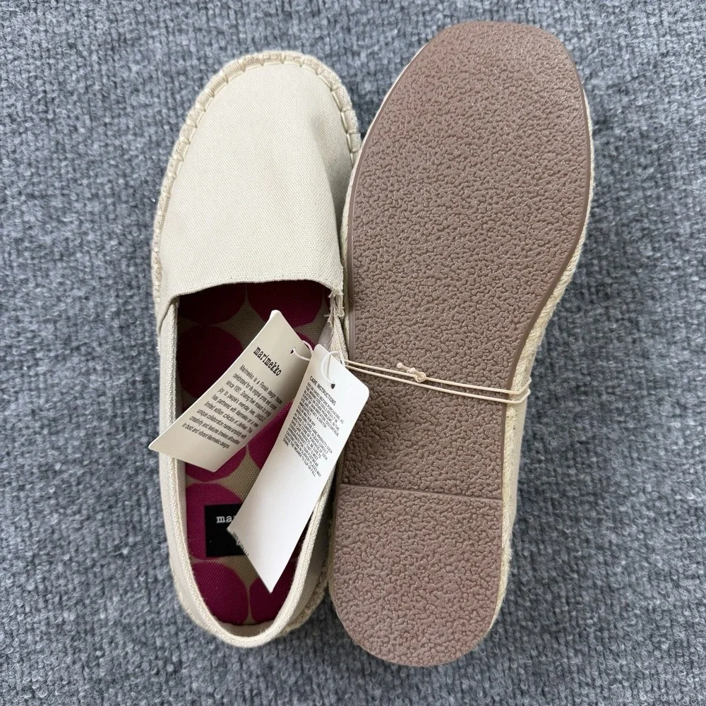 Marimekko x Uniqlo Espadrilles‎ Beige Canvas Slip-On Flats L New